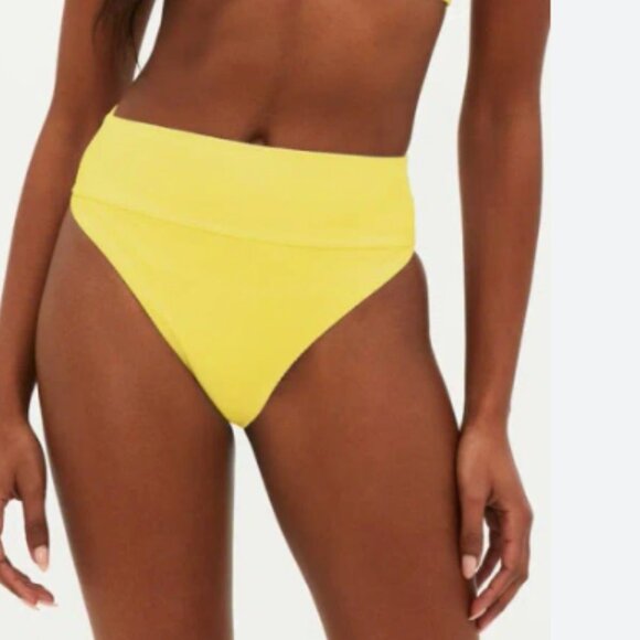 BEACH RIOT Ribbed Swimsuit - Bandeau Top and High Waist Bikini Size L - Picture 4 of 7